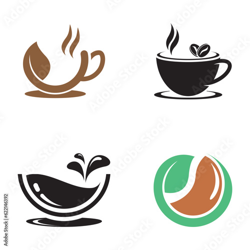 Coffee cup logo template vector icon set