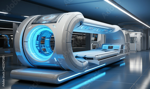 advanced X-ray scan machine in a futuristic hospital or healthcare lab © Debi Kurnia Putra