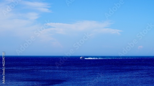 伊豆大島の埠頭から見える高速ジェット船 photo