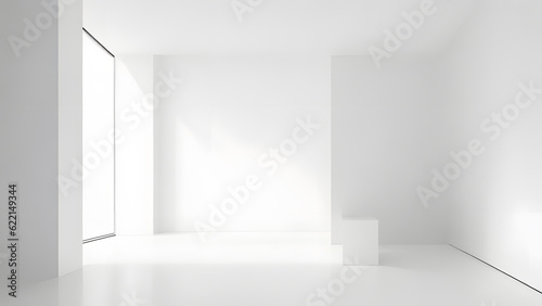清潔な白い部屋、背景｜Clean white room, background, Generative AI © happy Wu 