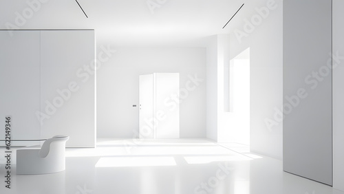 清潔な白い部屋、背景｜Clean white room, background, Generative AI
