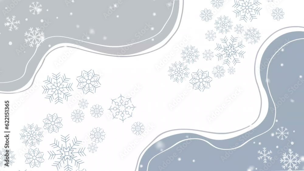 Gray and White Christmas Motion Background. Snowflake Template Animation in Winter. Abstract Geometric Repeating Animated Background. Pure feeling