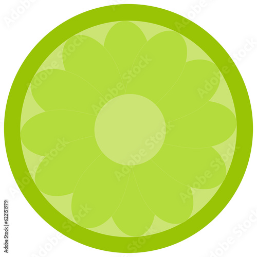 Simple Lime Orange Slice On White Background. Simple Object for Print, Design, Web and App.