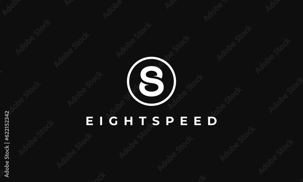 monogram logo combination letter S and number eight in circle shape