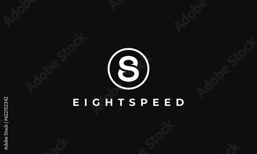 monogram logo combination letter S and number eight in circle shape