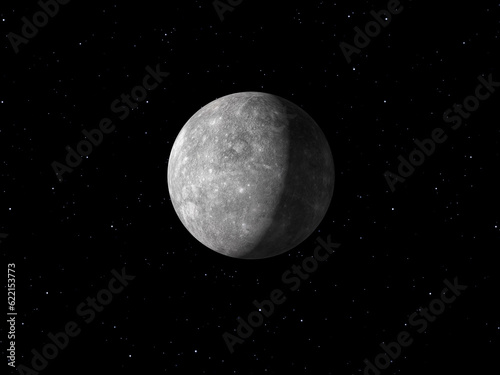 3d rendering of the planet Mercury done with NASA textures