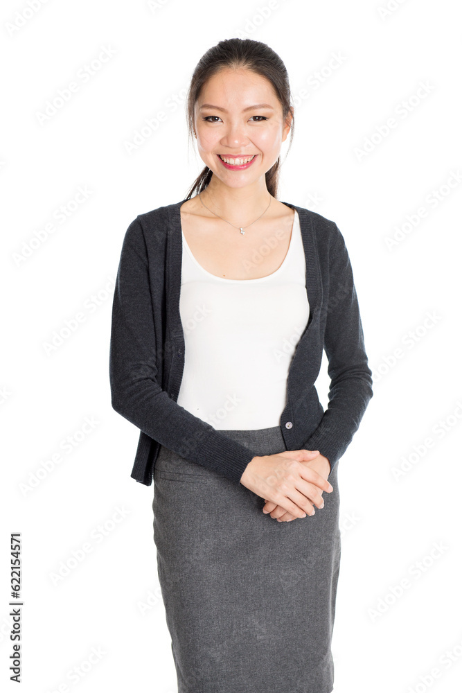 Portrait of young Asian girl smiling, isolated on white background. Portrait of young Asian girl smiling, isolated on white background.