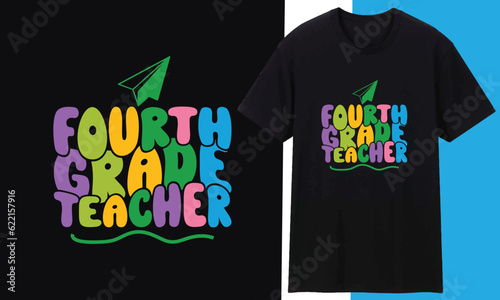 Fourth grade stud - 100 Days Of School. Typography Lettering T shirt Design. Typography Funny Phrase. Funny Teacher Quote.