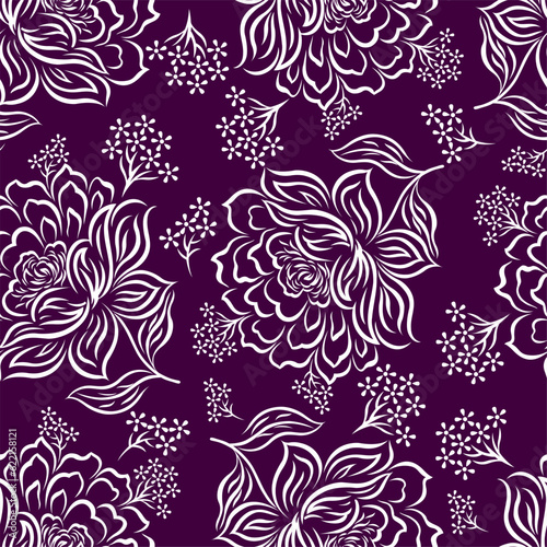 Seamless vector rose flower pattern design