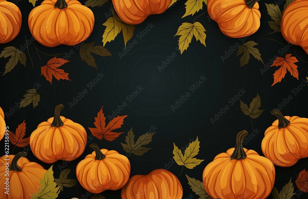 background with pumpkins and autumn leaves background with pumpkins and autumn leaves