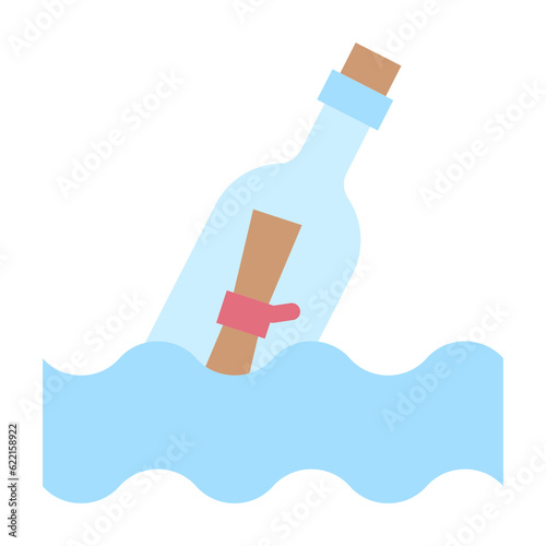 message in a bottle line icon