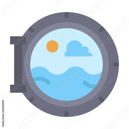 porthole line icon