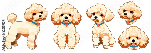Toy poodle, sticker set、トイプードル、ステッカーセット、SVG、PNG