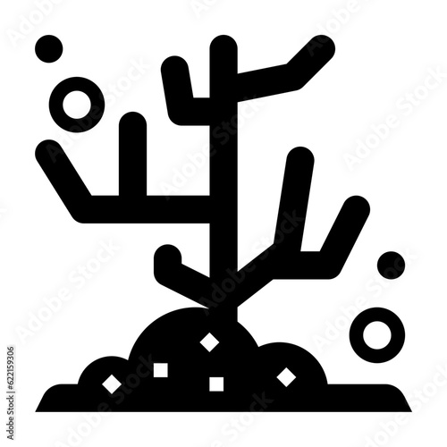 coral reef line icon