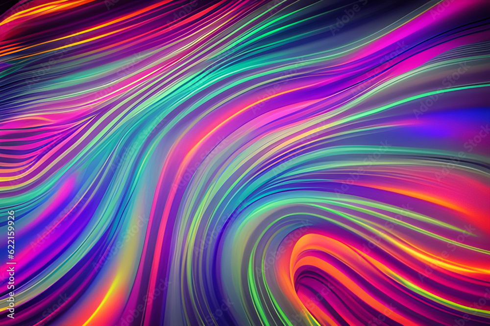 Abstract fluid holographic iridescent steel curved wave in motion dark background 3d render chrome Abstract fluid holographic iridescent steel curved wave in motion dark background 3d render chrome