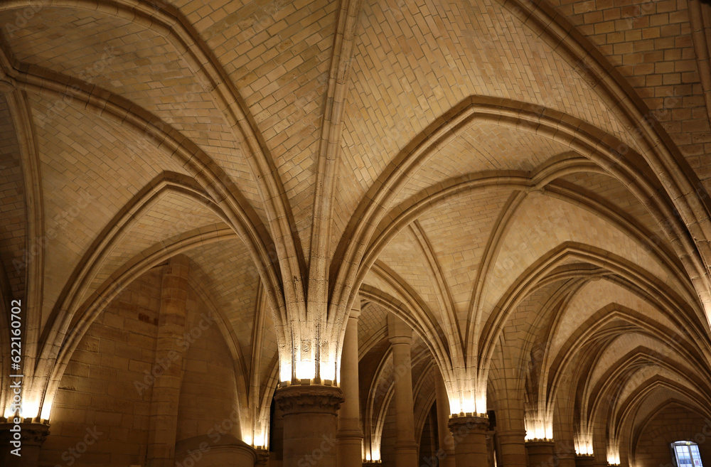 Rib-vaulted ceiling - La Conciergerie interior - Paris, France