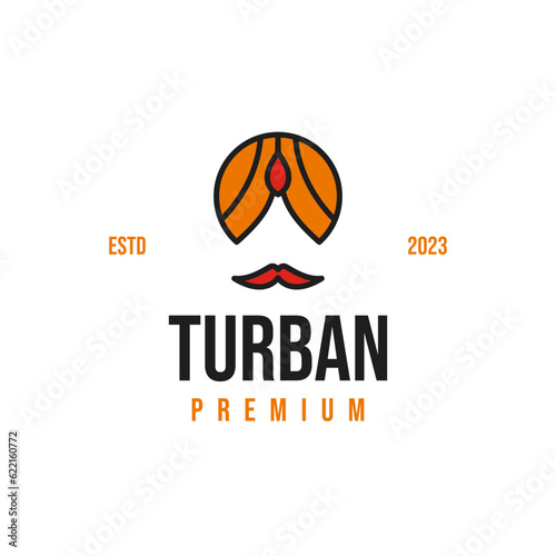 Man in Turban for Indian Culture Logo Design Concept Vector Illustration Symbol Icon