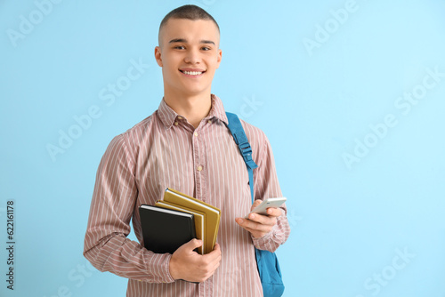 Male student with backpack,...