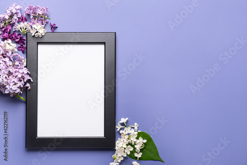 Black photo frame with blan...