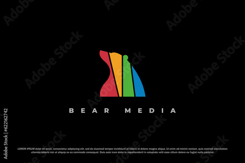 logo bear media channel colorful silhouette