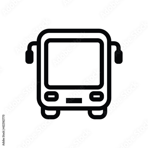 Public bus vehicle vector icon