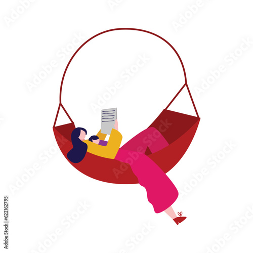 Relax in hammock while reading mom and baby cute family together woman with baby kids