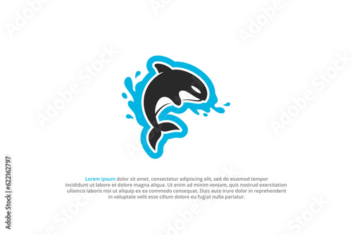 logo orca whale water splash sea creature carnivore