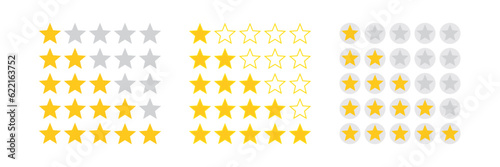 Five stars, quality rating icon. Vector illustration.