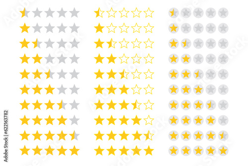 Five stars, quality rating icon. Vector illustration.