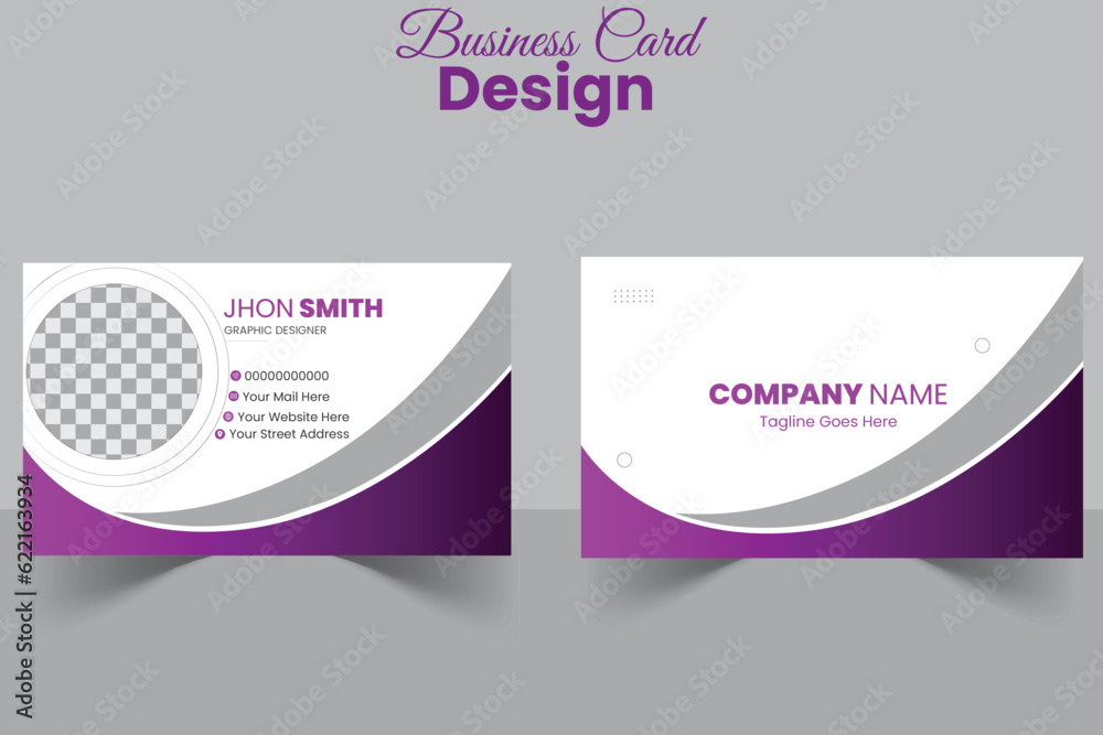 Business Card Design Double-sided
Modern Creative And Clean Business Card Design Template, Visiting Card