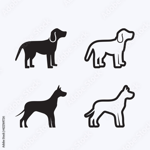 Dog logo and icon animal vector illustration design graphic