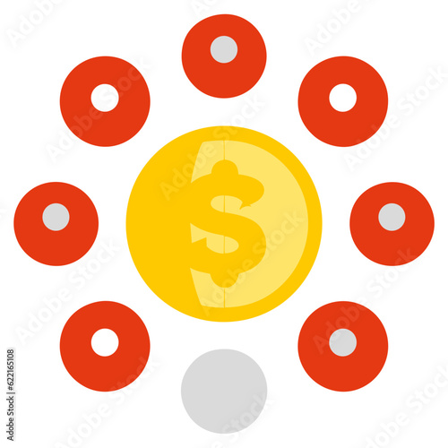 Collaboration in Financial Growth, Playful Colorful Illustration of Tech Devices