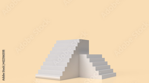 The white stairs for Business or Background concept 3d rendering