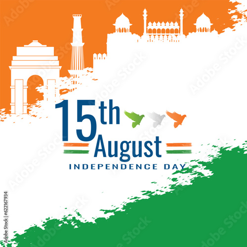 indian independence day wishing post vector file