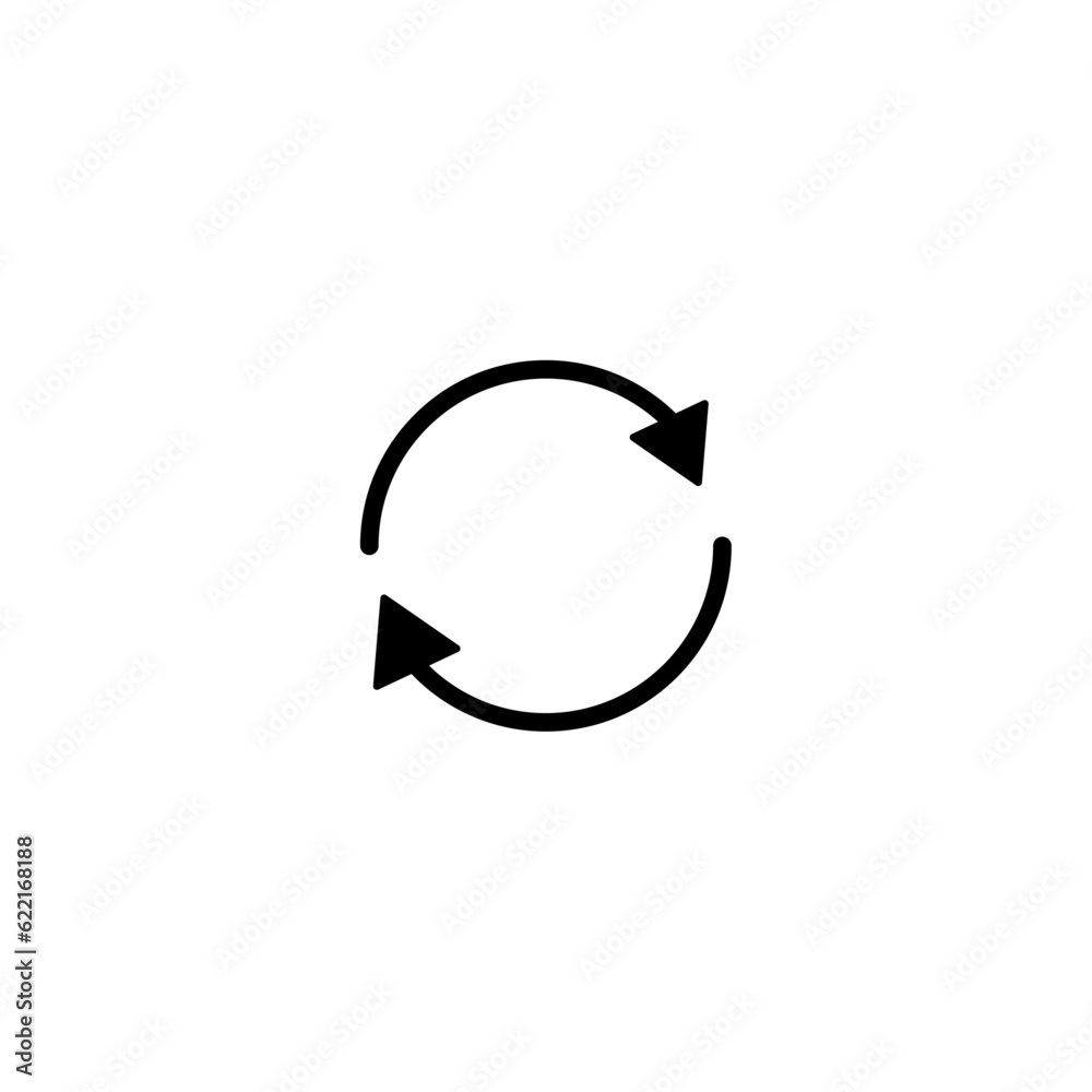 Refresh vector icon, restart symbol, rotation sign isolated on white background Refresh vector icon, restart symbol, rotation sign isolated on white background