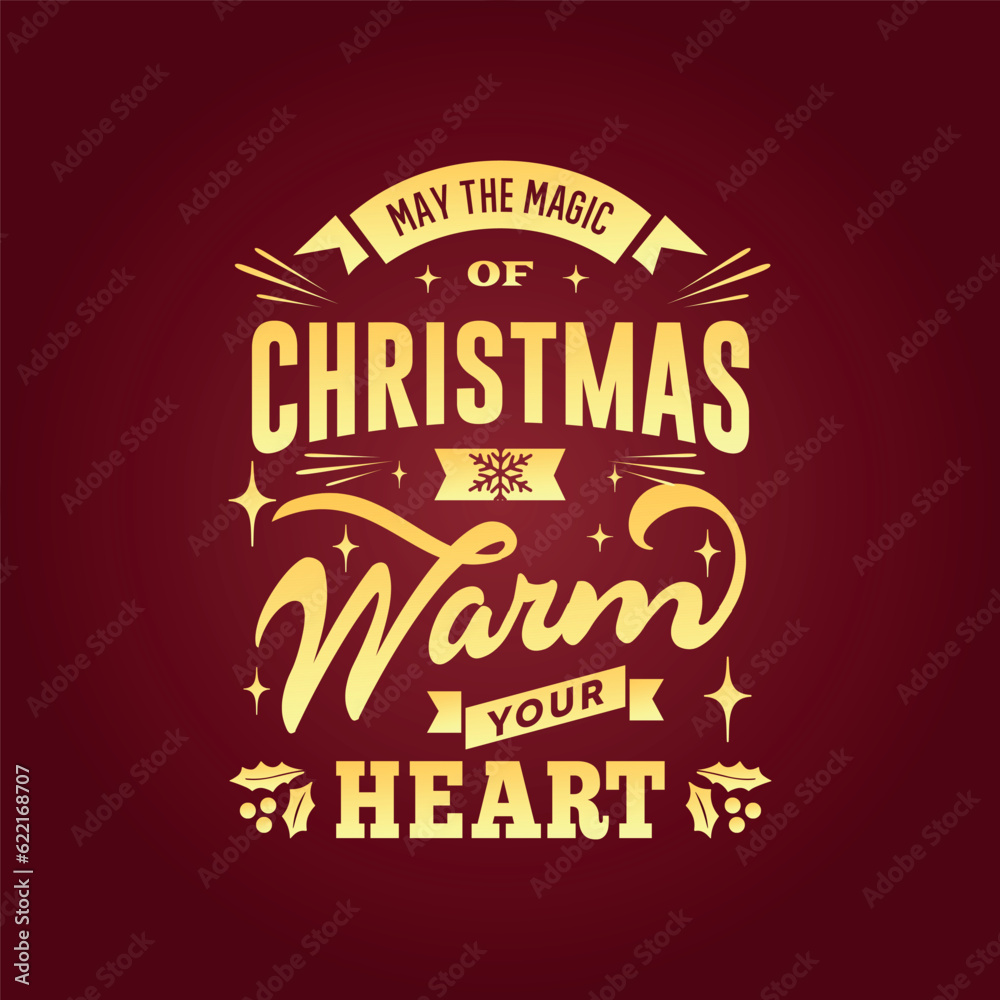 Vector Merry Christmas Warm Your Heart Lettering T Shirt  Design