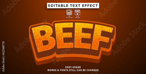 editable text effect beef