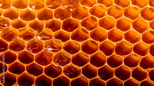 The intricate beauty of honeycomb structures, with hexagonal cells. Generative AI