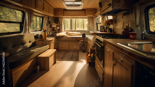 interior of a mobile home Motorhome inside the interior of a small rv camper photo