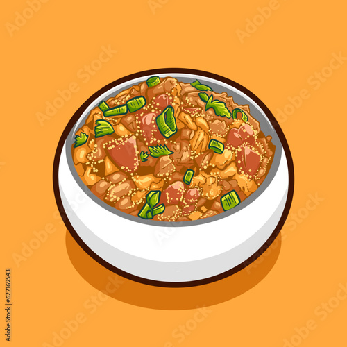 Digital vector illustration of FEIJÃO TROPEIRO TROPEIRO BEANS Brazilian food