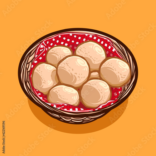 Digital vector illustration of PÃO DE QUEIJO Brazilian food