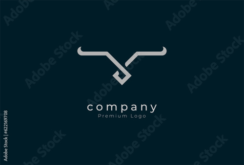 Initial Y horn Logo, minimalist letter Y with horn design logo inspiration, vector illustration
