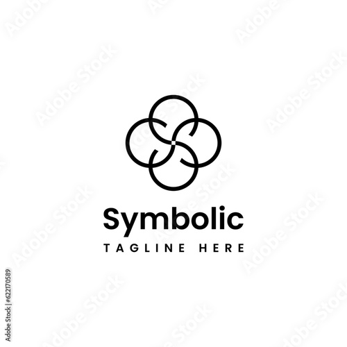 Logo design letters S. Abstract forming a circle shape. Vector template