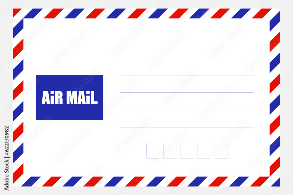 white air mail envelope with red and blue rim isolated on white,vector illustration. white air mail envelope with red and blue rim isolated on white,vector illustration.