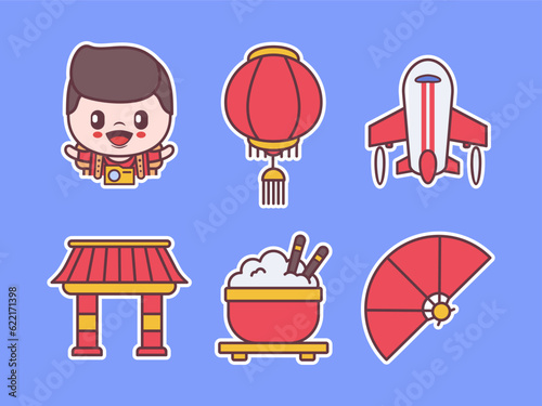 chinese vector elements, illustration, icon, stickers.