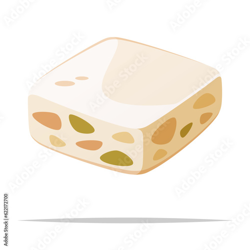 Torrone nougat vector isolated illustration