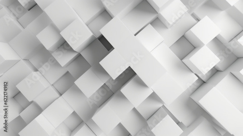 3d background with white cubes © alisaaa