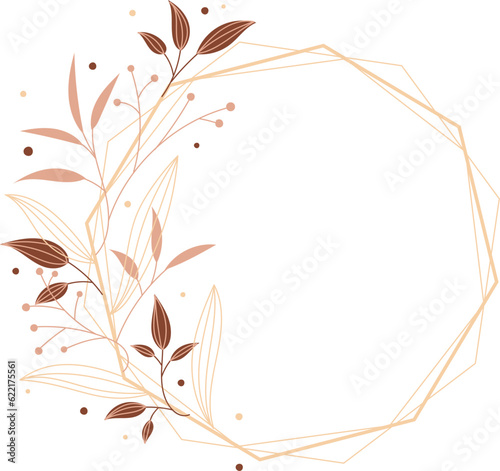 frame circular with branches and leafs isolated icon vector illustration design