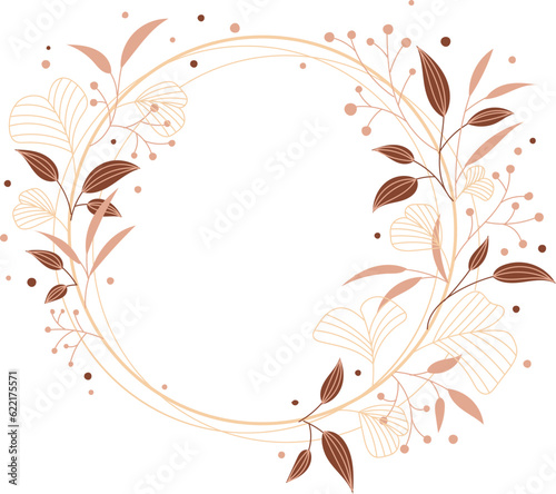 wreath with flowers and leafs isolated icon vector illustration design