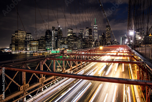 Manhattan skyline in New York at night